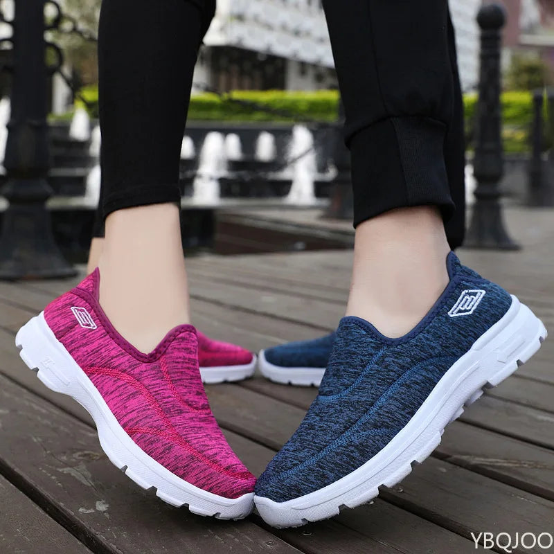 Baskets Femme Respirantes Confortables Tissu Caoutchouc 4