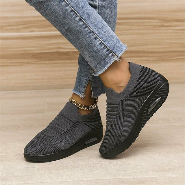 Baskets Femme Slip-On en Maille avec Semelle Air 5