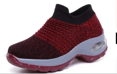 Baskets Femmes Orthopédiques À Plateforme Tissu Caoutchouc 11