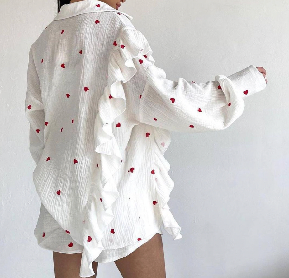 Ensemble Femme Chemise et Short Élégant Coton Léger-2