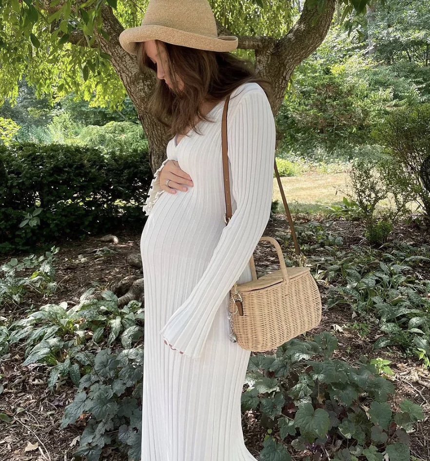 Robe Longue Femme Élégante en Coton Doux Manche Longue-3