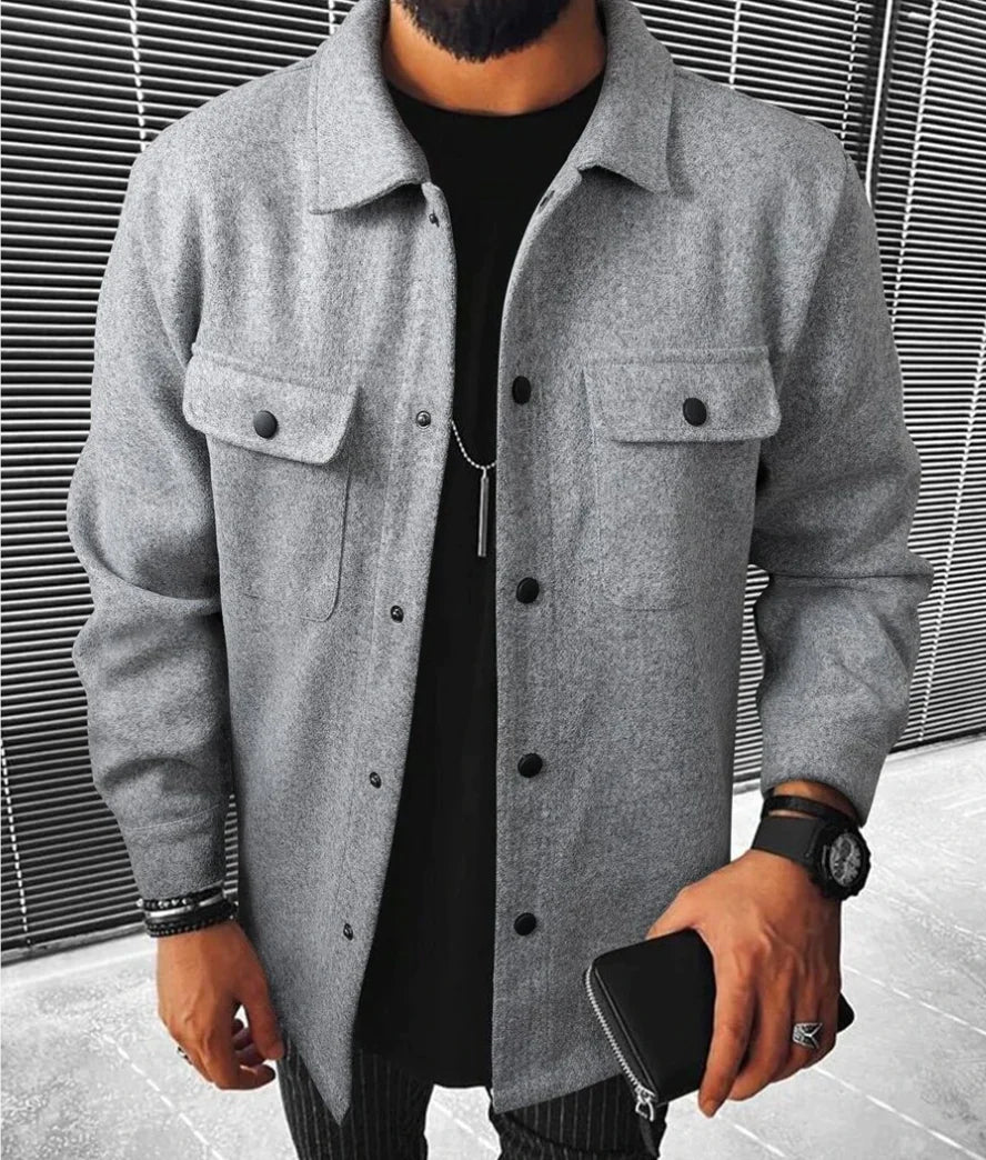 Chemise Homme Confortable Chaude en Tissu de Qualité Ajustée-1