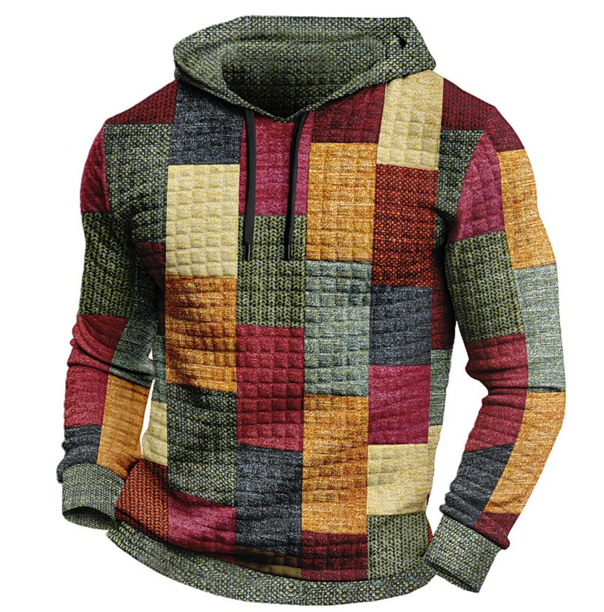 Sweat À Capuche Homme Coton Italien Élégant Casual-1
