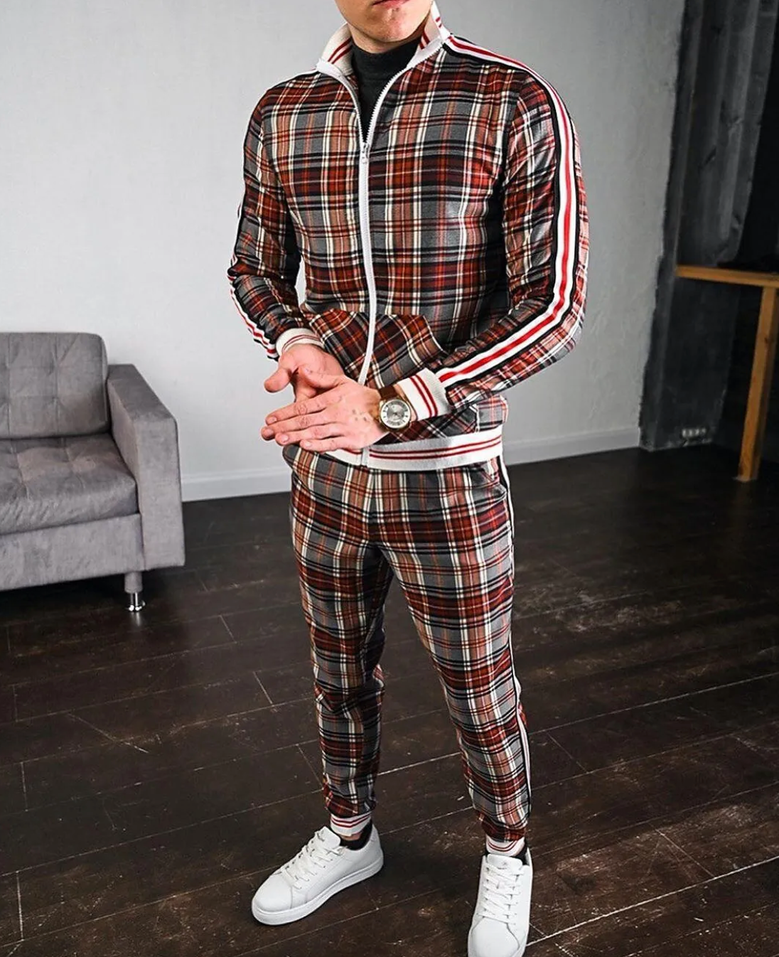 Vêtements Pour Hommes Ensemble Masculin Décontracté Polyester Coupe Moderne 5