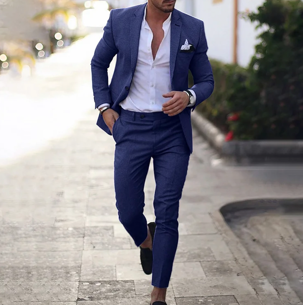 Ensemble 2 pièces pour hommes composé d&#39;un blazer business simple et d&#39;un pantalon