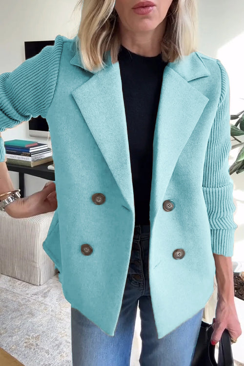Blazer Chic Femme à Manches Tricotées 10