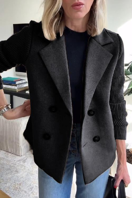 Blazer Chic Femme à Manches Tricotées 6