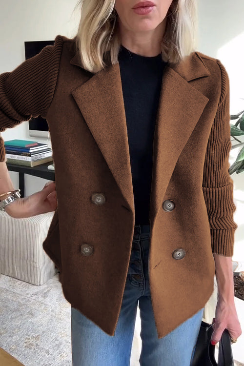 Blazer Chic Femme à Manches Tricotées 9