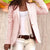 Blazer Femme Ajusté à Revers Classique Manches Longues Tissu Léger 2