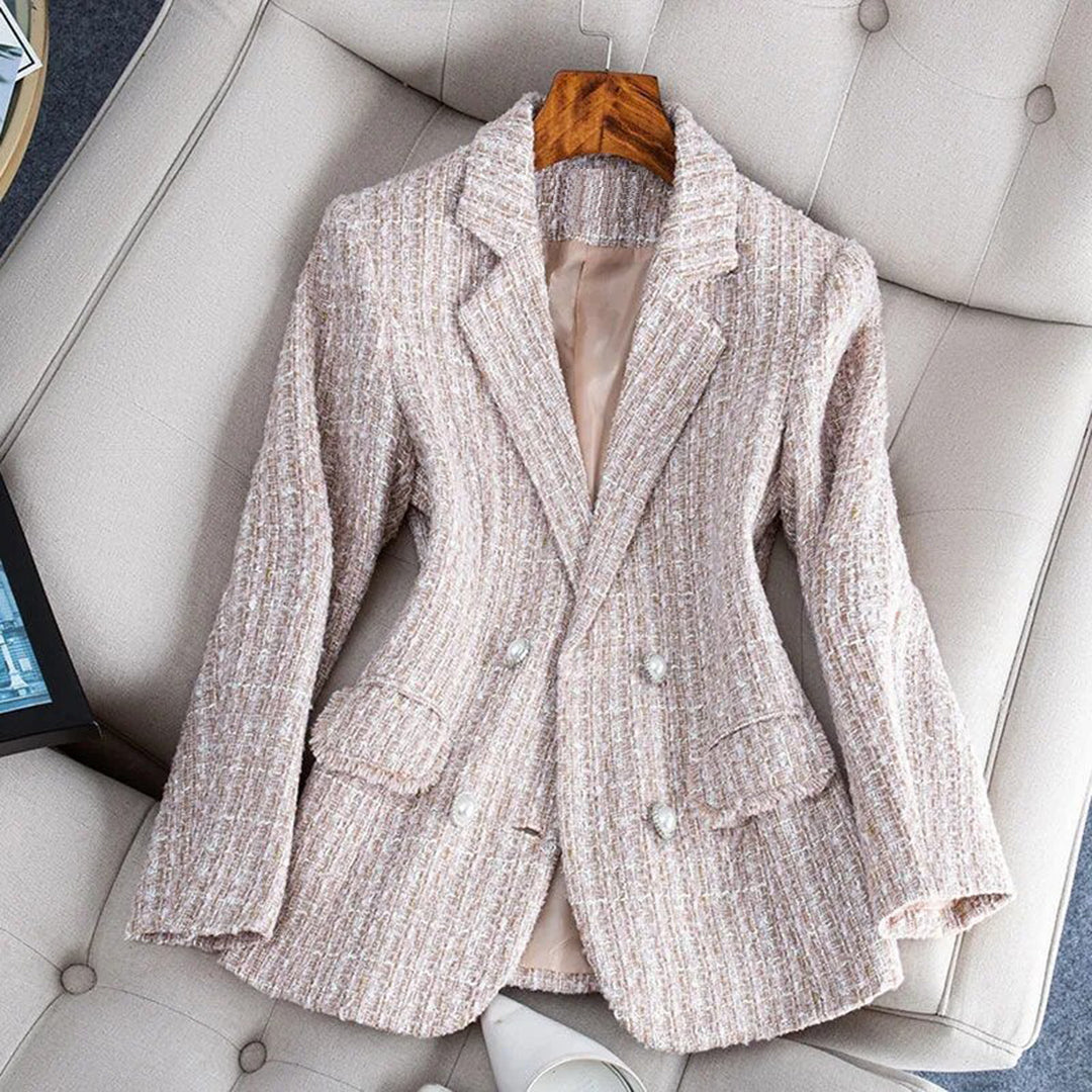 Blazer Femme Chic Ajusté avec Revers Cranté 2
