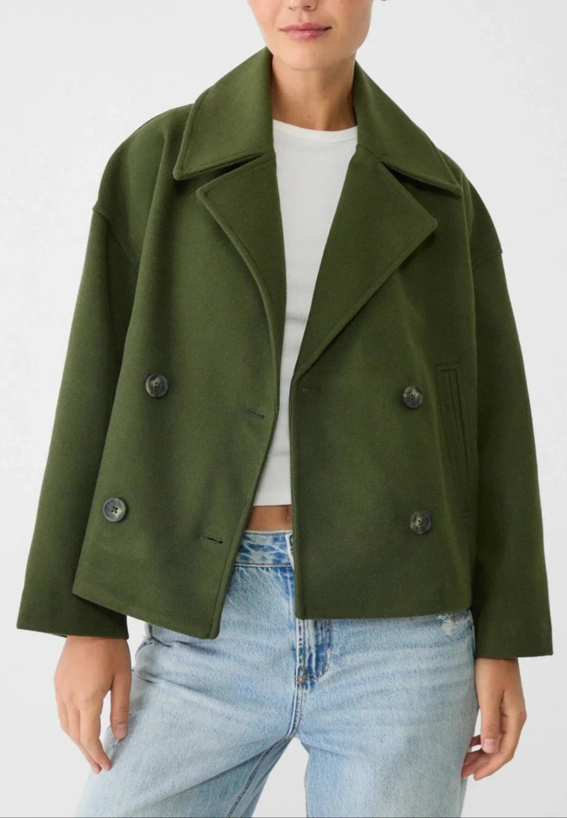 Blazer Femme Court à Double Boutonnage Chic 8