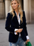 Blazer Femme Élégant Retro à Bouton Unique en Velours 3