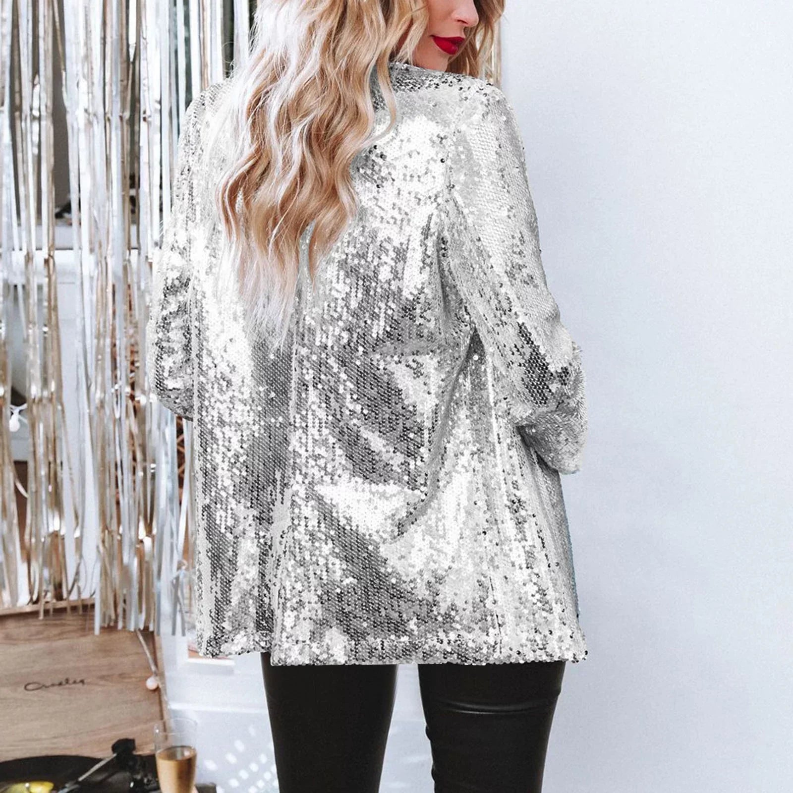 Blazer Femme Glamour à Paillettes Chic 2