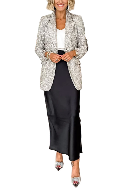 Blazer Femme à Sequins Brillants 0