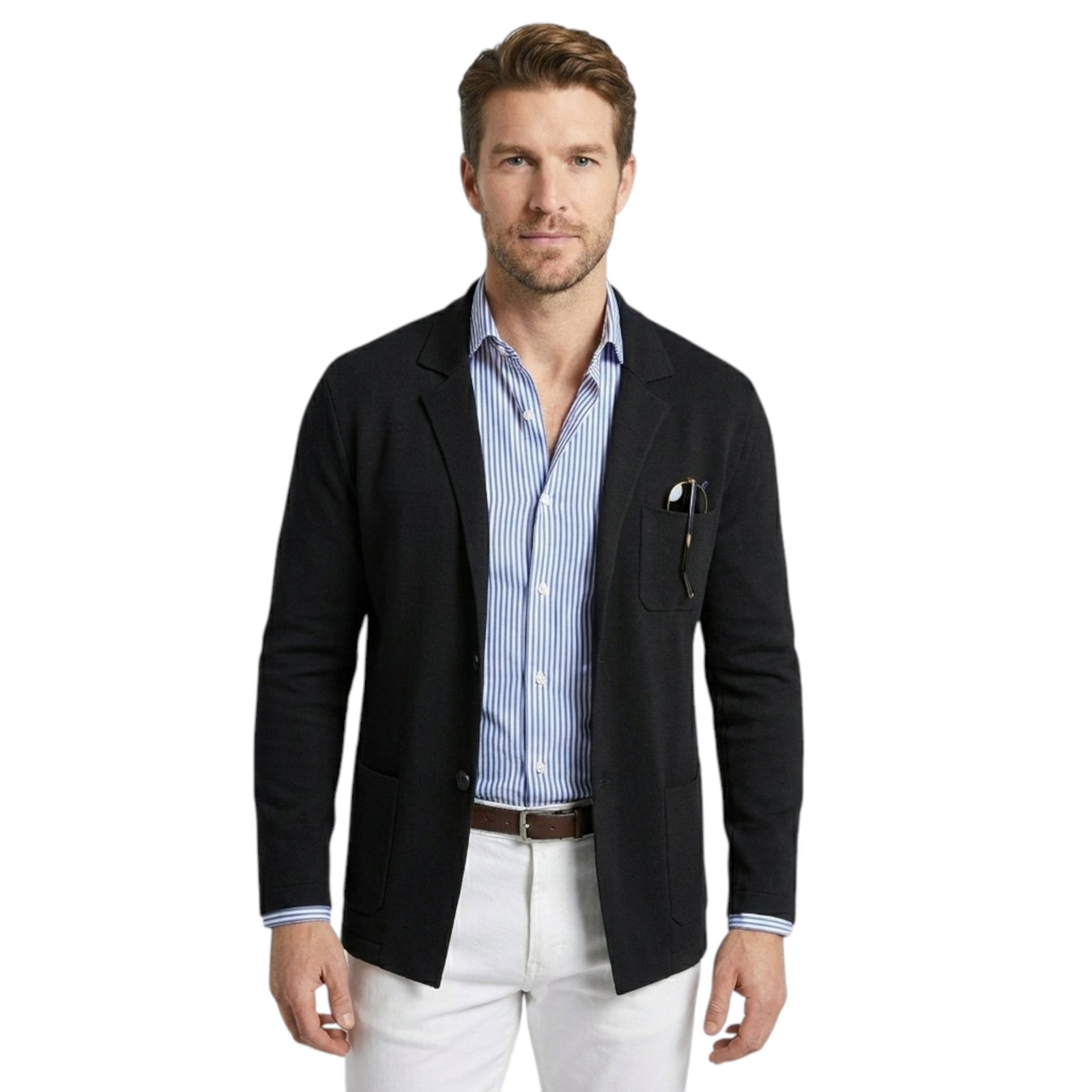 Blazer pour homme avec col de veste, style classique 1