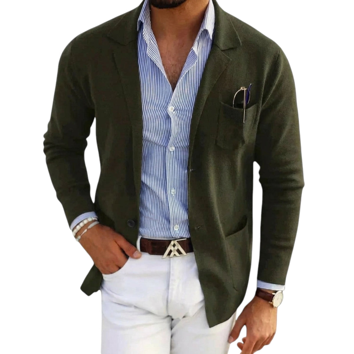Blazer pour homme avec col de veste, style classique 7
