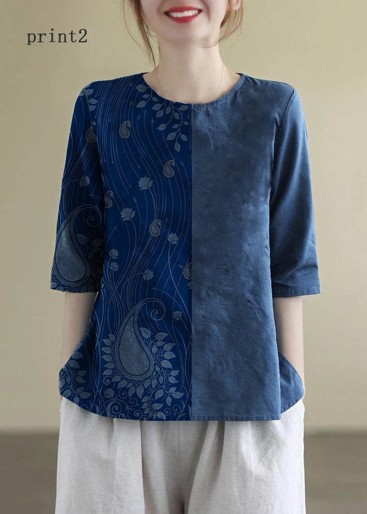 Blouse Femme Brodée à Col Rond en Coton 5