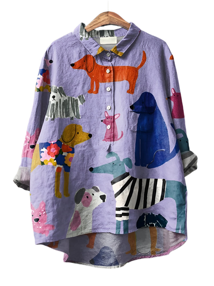 Blouse Femme Décontractée Imprimé Coloré Tissu Léger 0