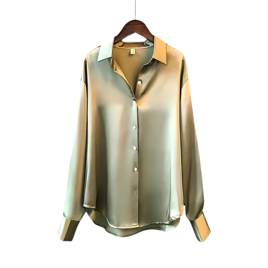 Blouse Femme Élégante Satinée Coupe Régulière 0