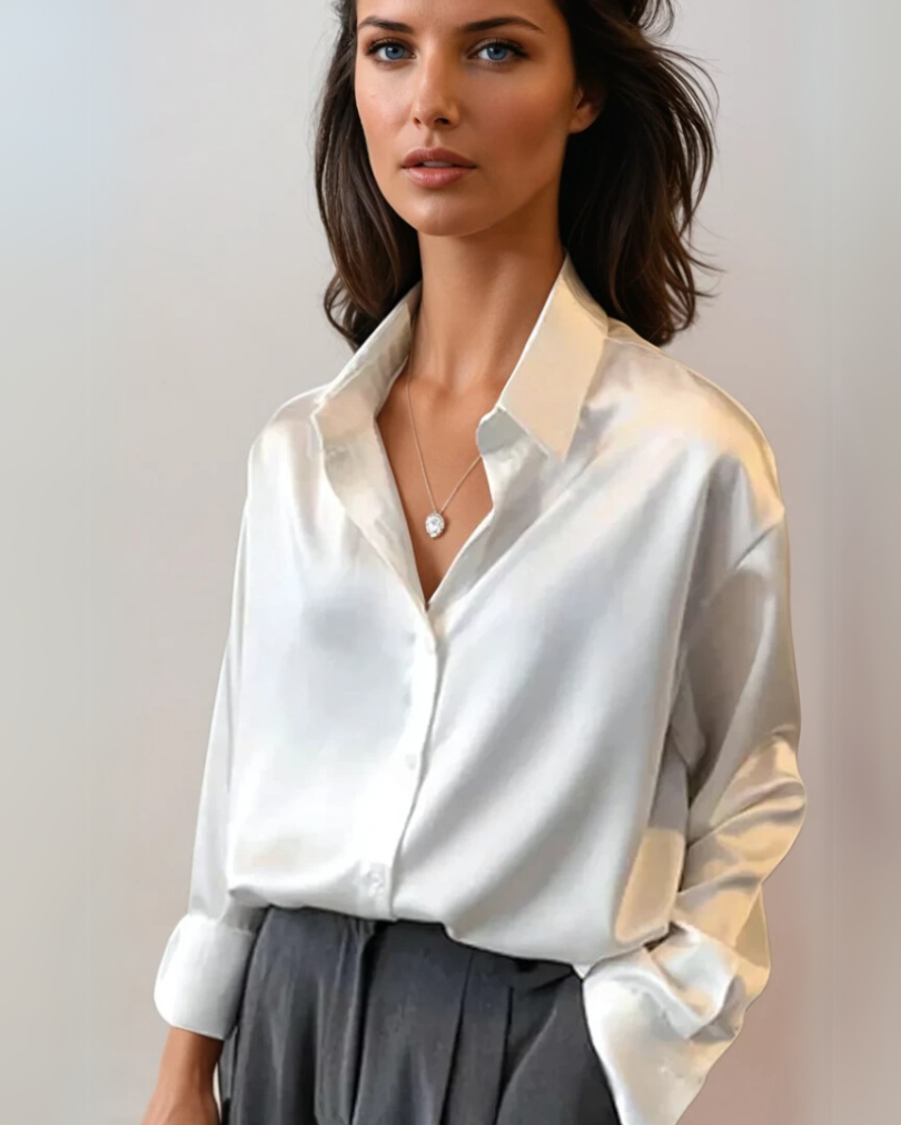 Blouse Femme Élégante Satinée Coupe Régulière 3