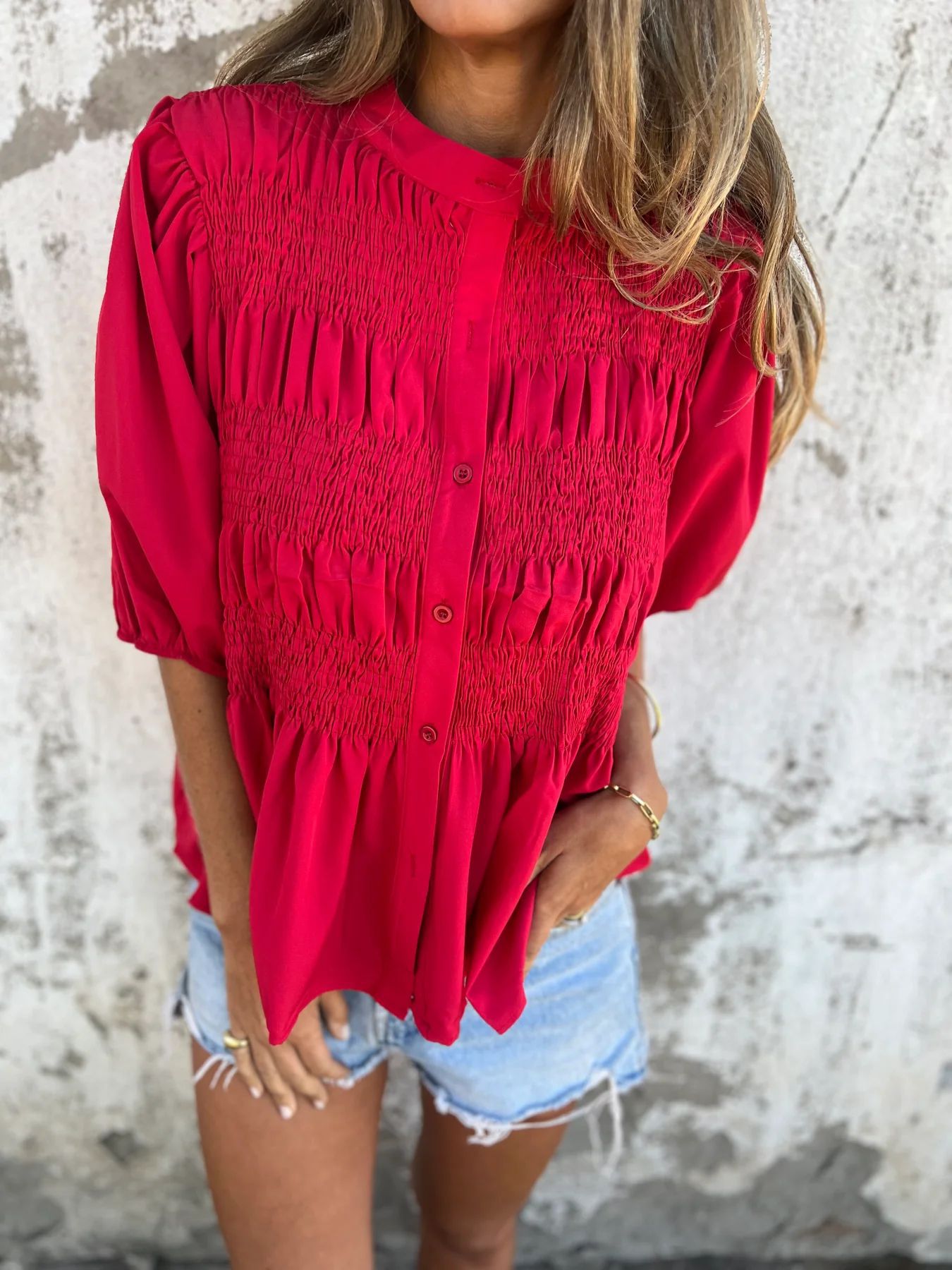 Blouse Femme Élégante à Plis Délicats 5