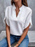 Blouse Femme Élégante en Viscose et Polyester Chic Col en V Fendu 2