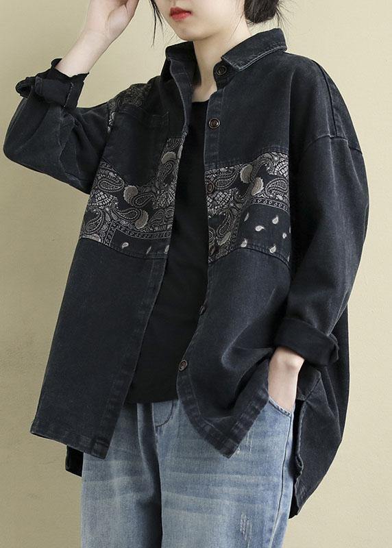 Blouse Femme Imprimée à Poches Patchwork 0