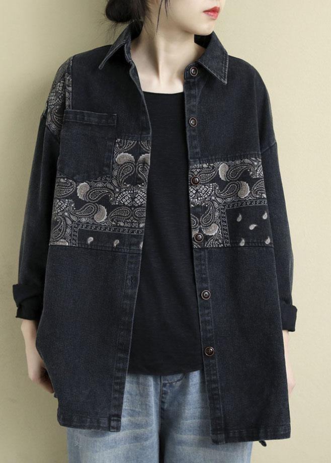 Blouse Femme Imprimée à Poches Patchwork 1