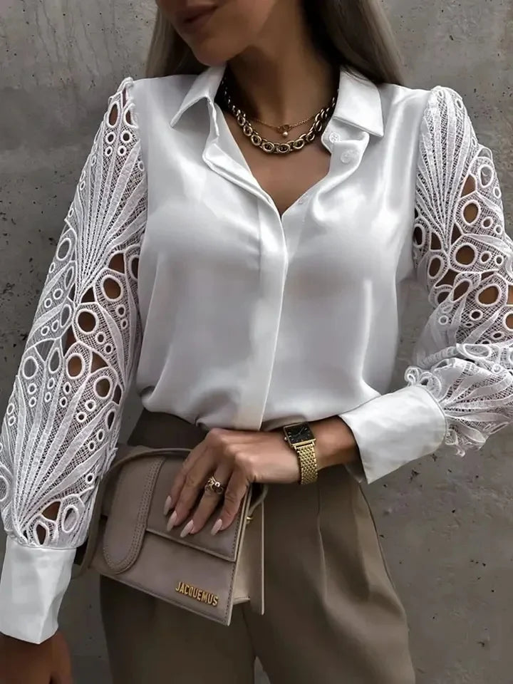 Blouse Femme Longue Manches Vintage Détails Boutonnés 5