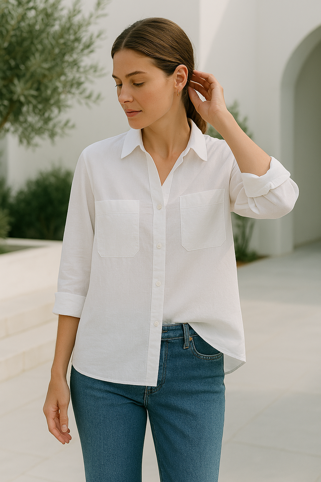 Blouse Femme Longue Oversize Manches Longues Tissu Doux 2