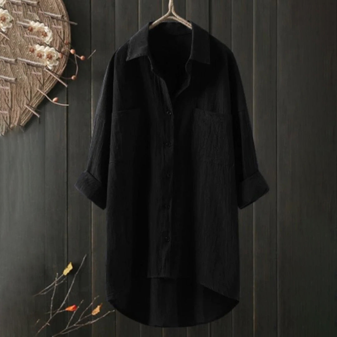 Blouse Femme Longue Oversize Manches Longues Tissu Doux 4