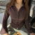 Blouse Femme Retro Élégante à Manches Évasées 6