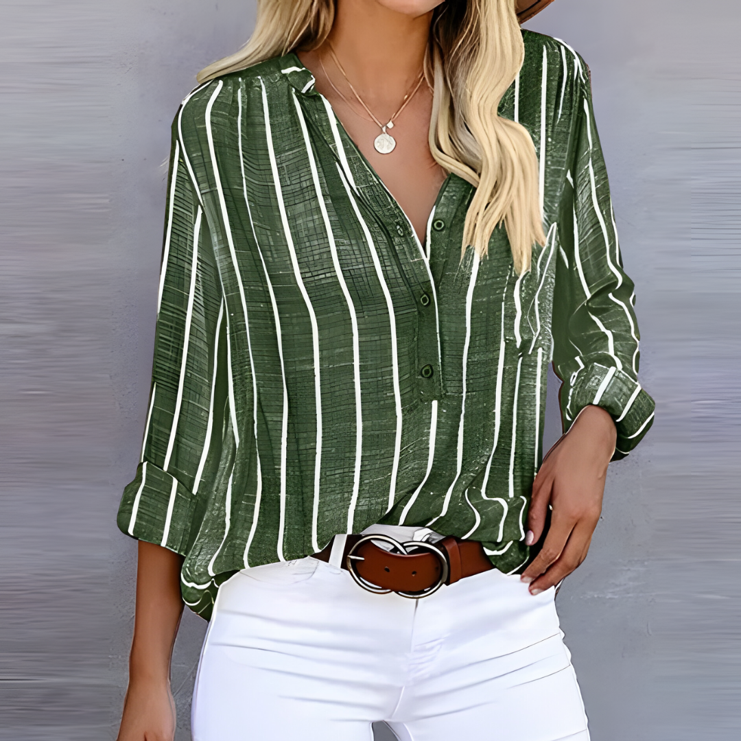 Blouse Femme à Rayures Chic avec Détails Noués 3