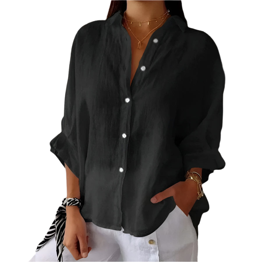 Blouse Femme en Coton Mélangé Classique 0