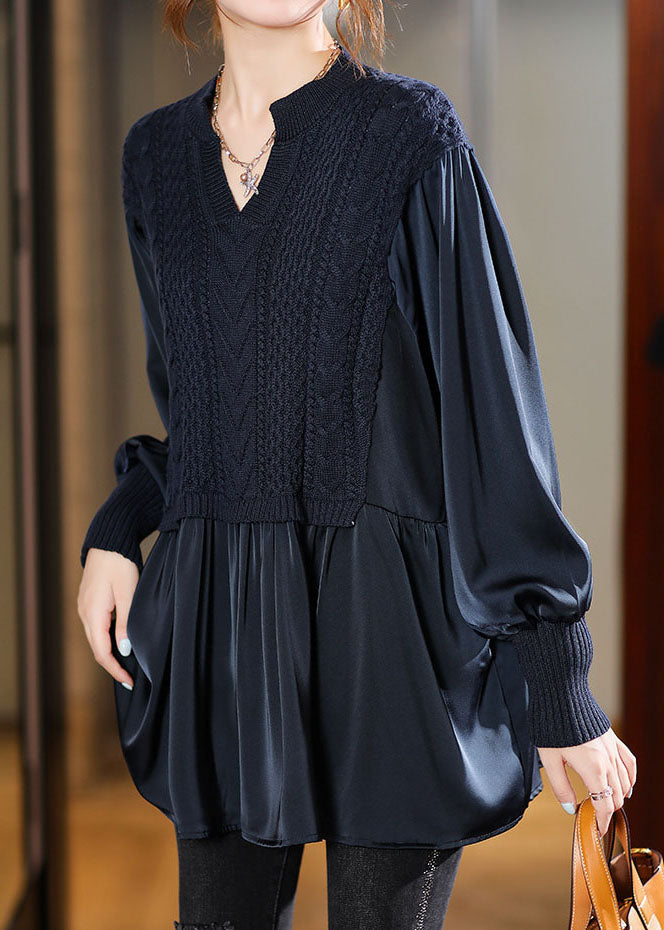 Blouse en Tricot pour Femme à Manches Bouffantes 2