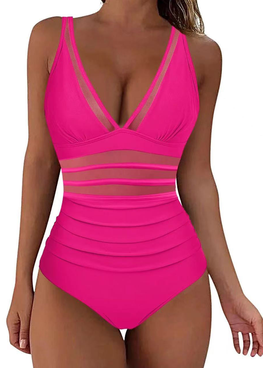 Body Maillot de Bain Femme Style Boho à Col en V 0