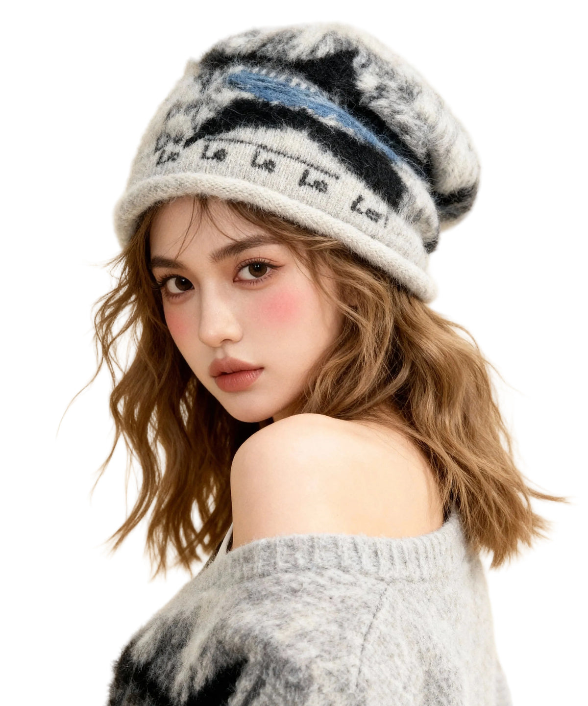 Bonnet Femme Imprimé Style Maille Douillet 1