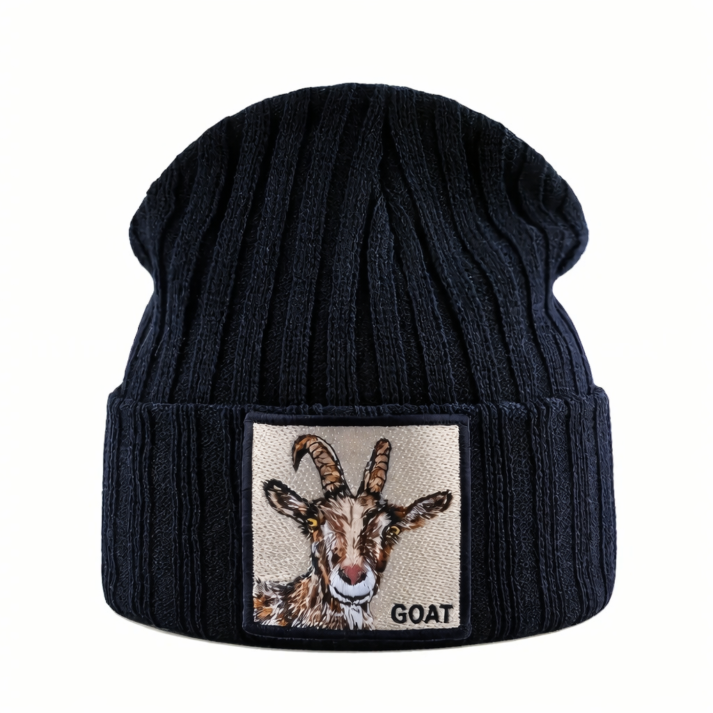 Bonnet Tricot Femme Audacieux avec Patchs Animaux 0