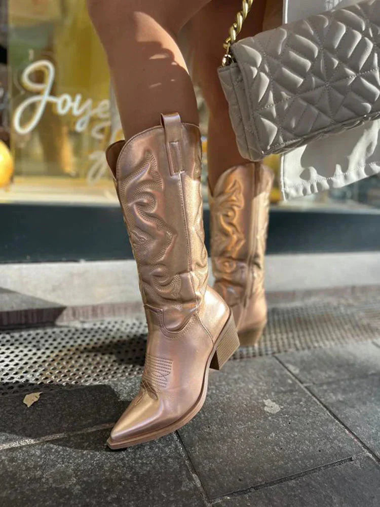 Bottes Cowboy Métalliques pour Femmes - Carina 4
