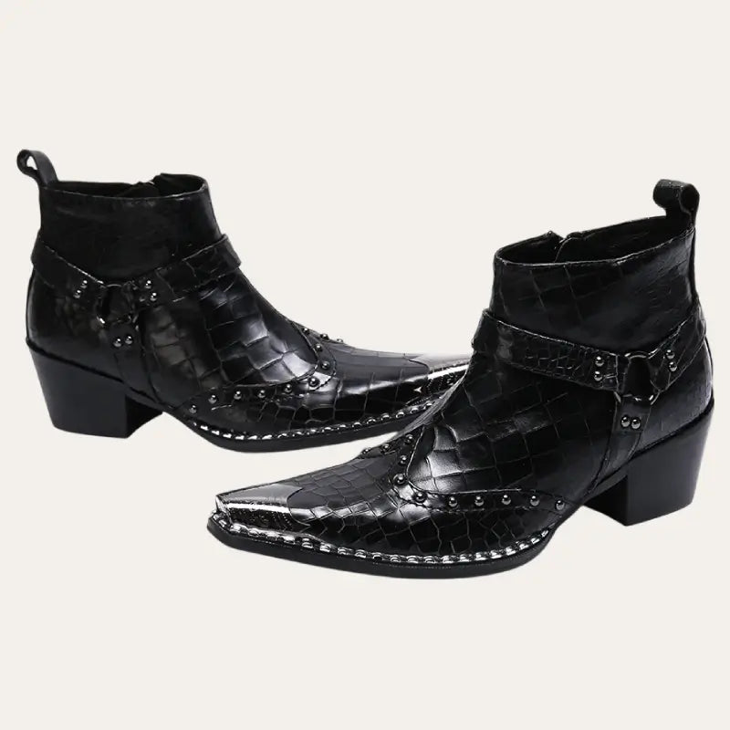 Bottes Cowboy pour Hommes en Cuir avec Détails Uniques 2