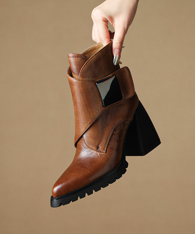 Bottes Femme À Talon Épais Chic 0