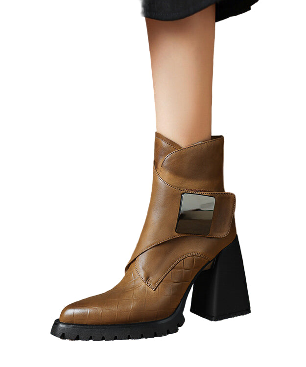 Bottes Femme À Talon Épais Chic 1