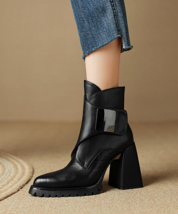 Bottes Femme À Talon Épais Chic 2