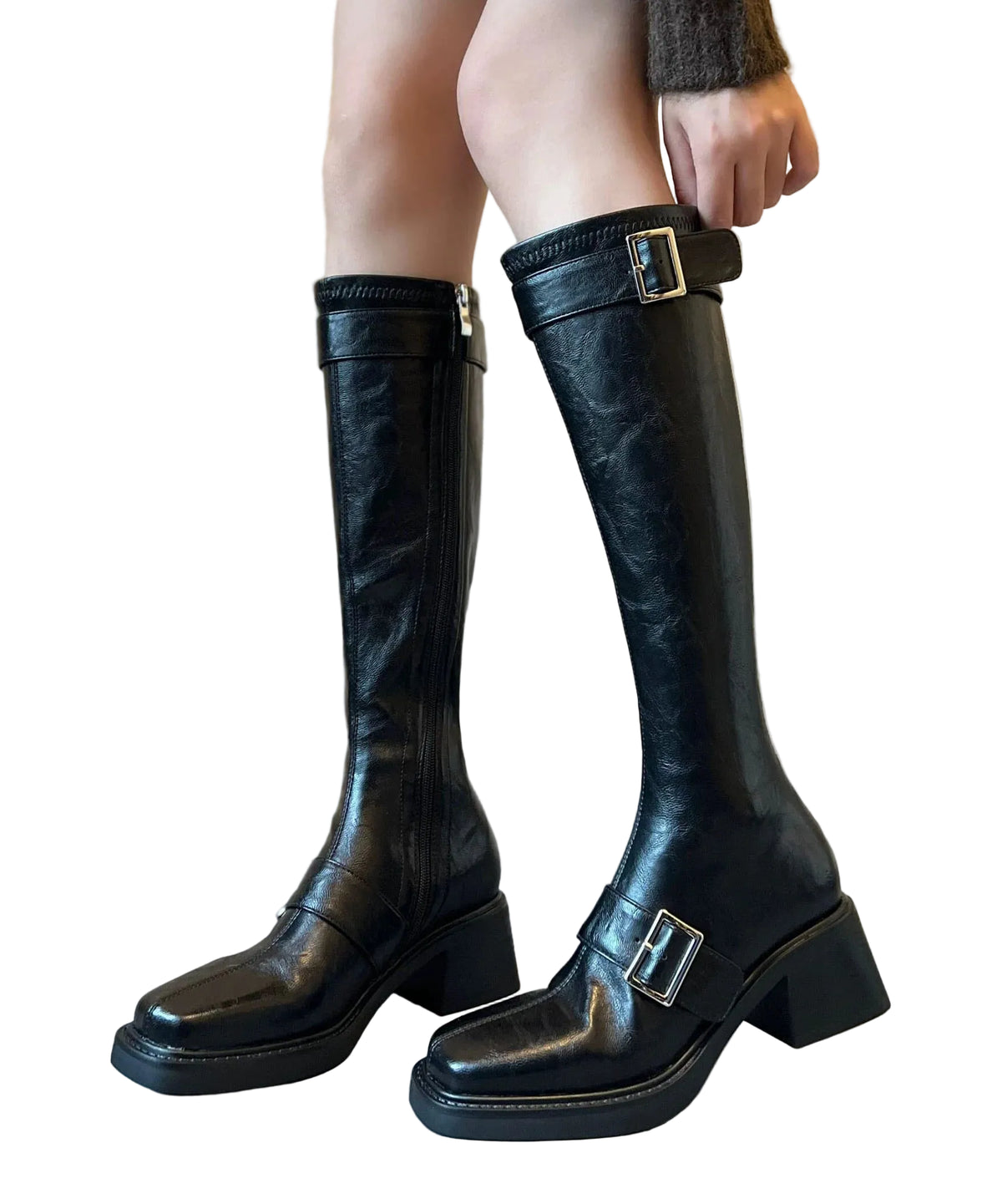 Bottes Femme Décontractées à Boucle Style Épais 0