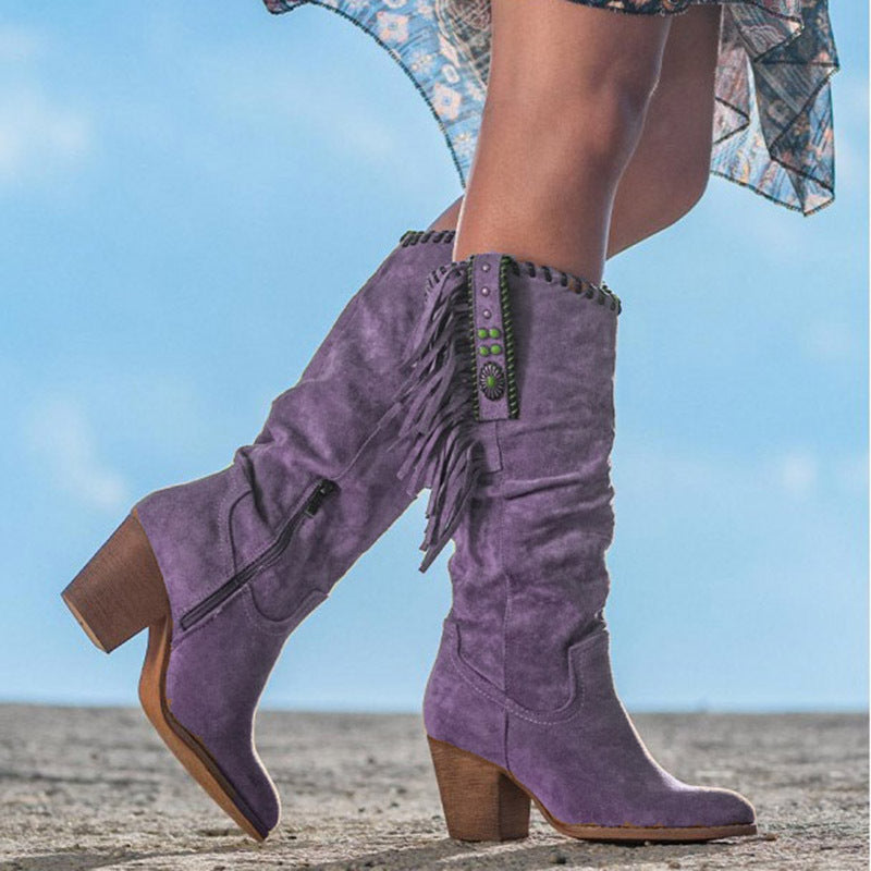 Bottes Femme Mi-Hautes Style Western 1