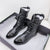 Bottes Femme Montantes en Cuir Noir Antidérapantes 5