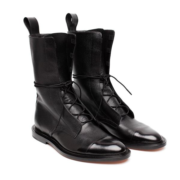 Bottes Femme Montantes en Cuir Noir Antidérapantes 6