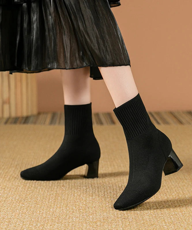 Bottes Femme Style Maille Souple Grandes Tailles 1