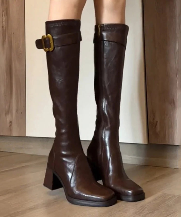 Bottes Femme Talon Épais Style Moderne 1