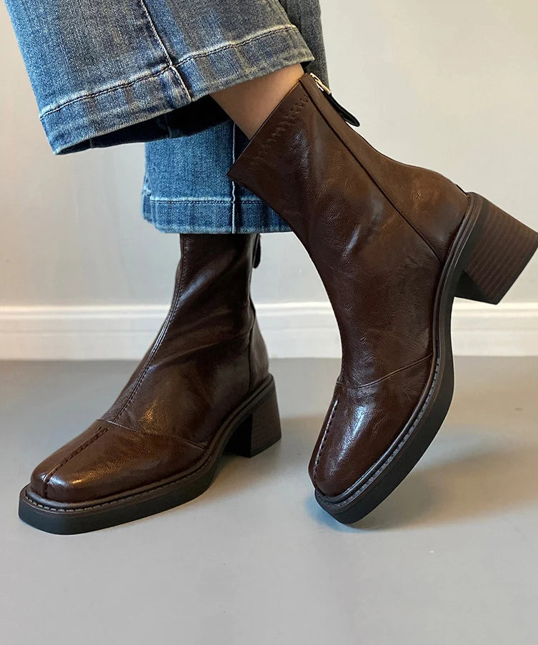 Bottes Femme Talons Épais Style Classique 1